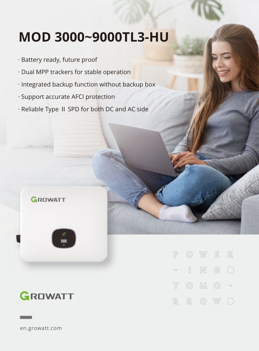Growatt MOD 4KTL3-HU (3-fase hybride omvormer met geïntegreerde EPS-backup)