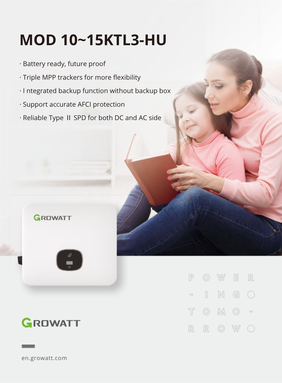 Growatt MOD 11KTL3-HU (3-fase hybride omvormer met geïntegreerde EPS-backup)