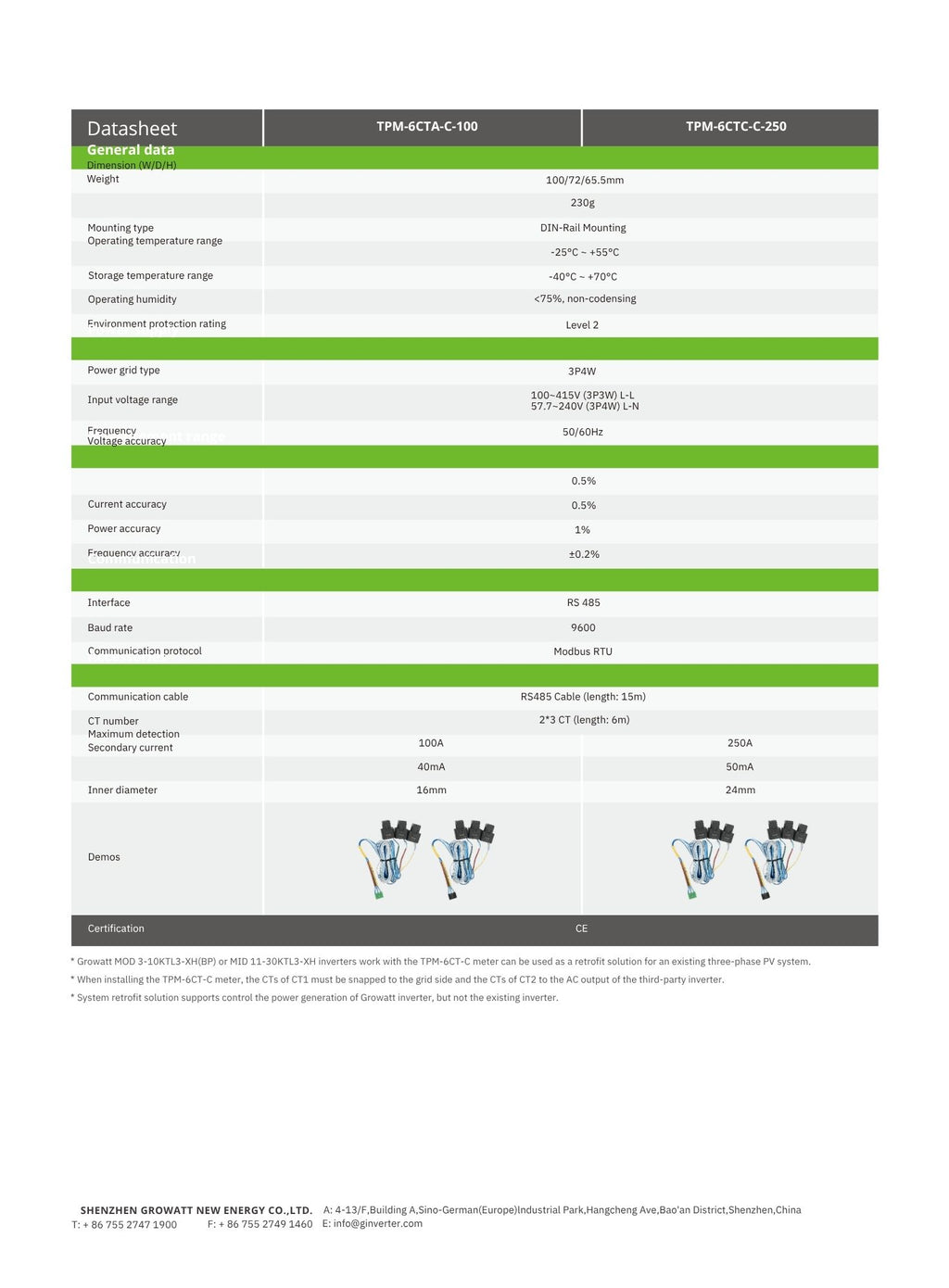Growatt Smart Meter TPM-6CTA-C-100A
