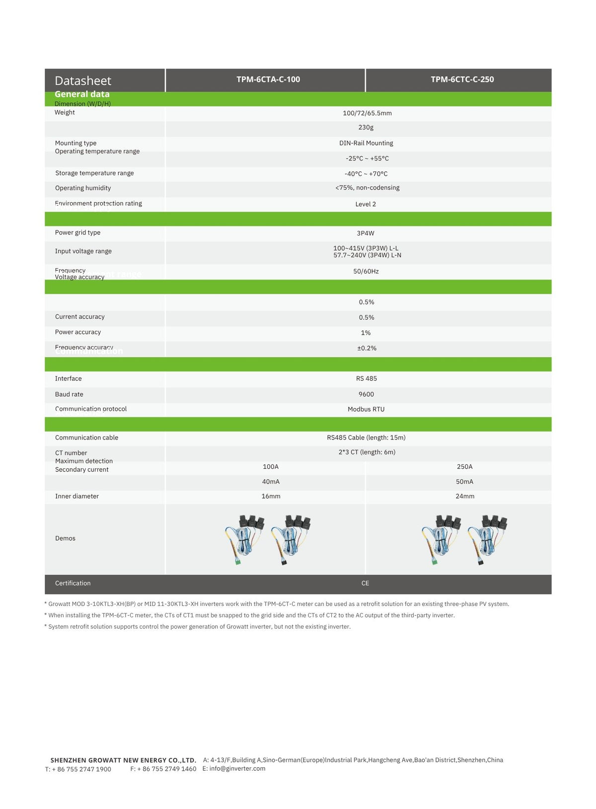 Growatt Smart Meter TPM-6CTA-C-100A