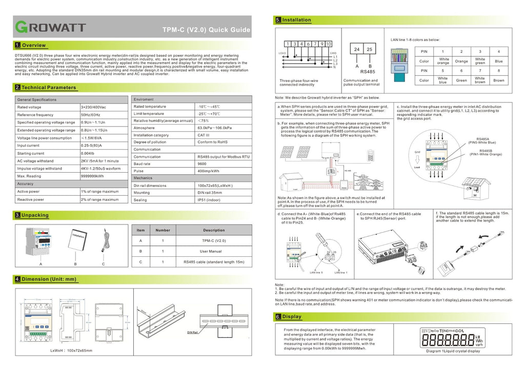 Growatt Smart Meter TPM-C (3-fase)