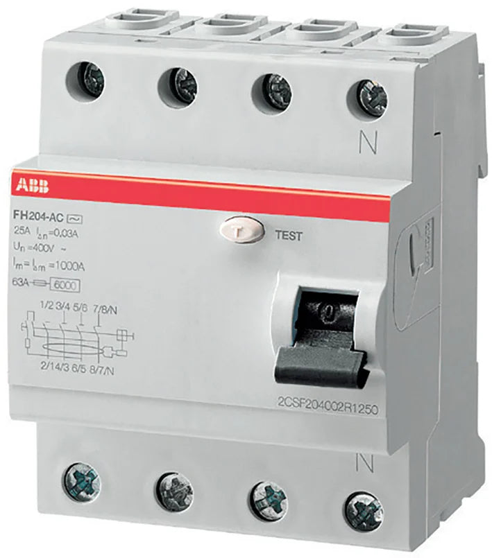 ABB FH200 aardlekschakelaar 4-polig 40A 30mA (FH 204 A 40/0,03)
