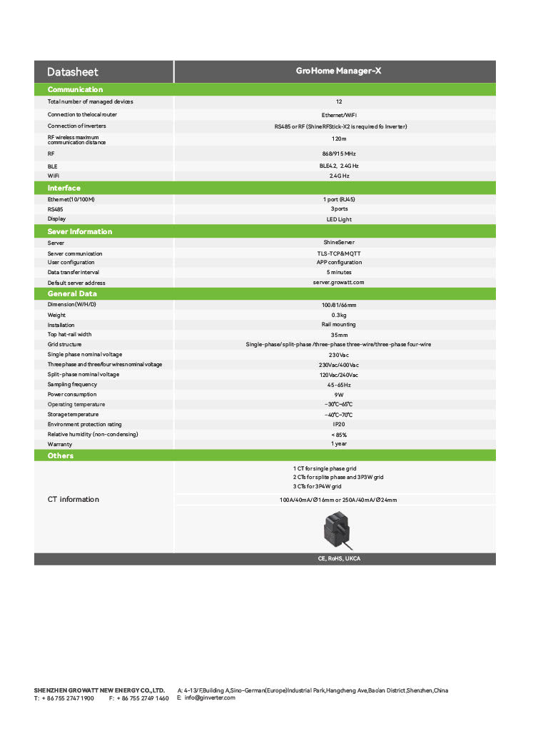 Growatt GroHome Manager-X - Slim energiemanagementsysteem (voor maximaal 12 apparaten)