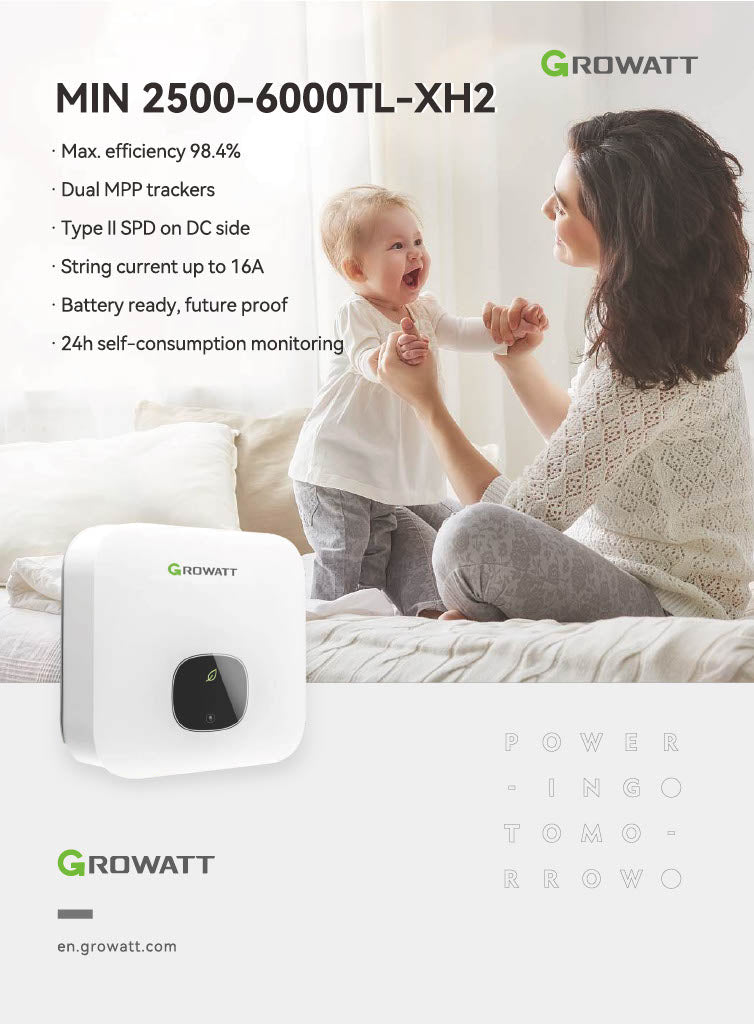 Growatt MIN 2500TL-XH2 (1-fase hybride omvormer)