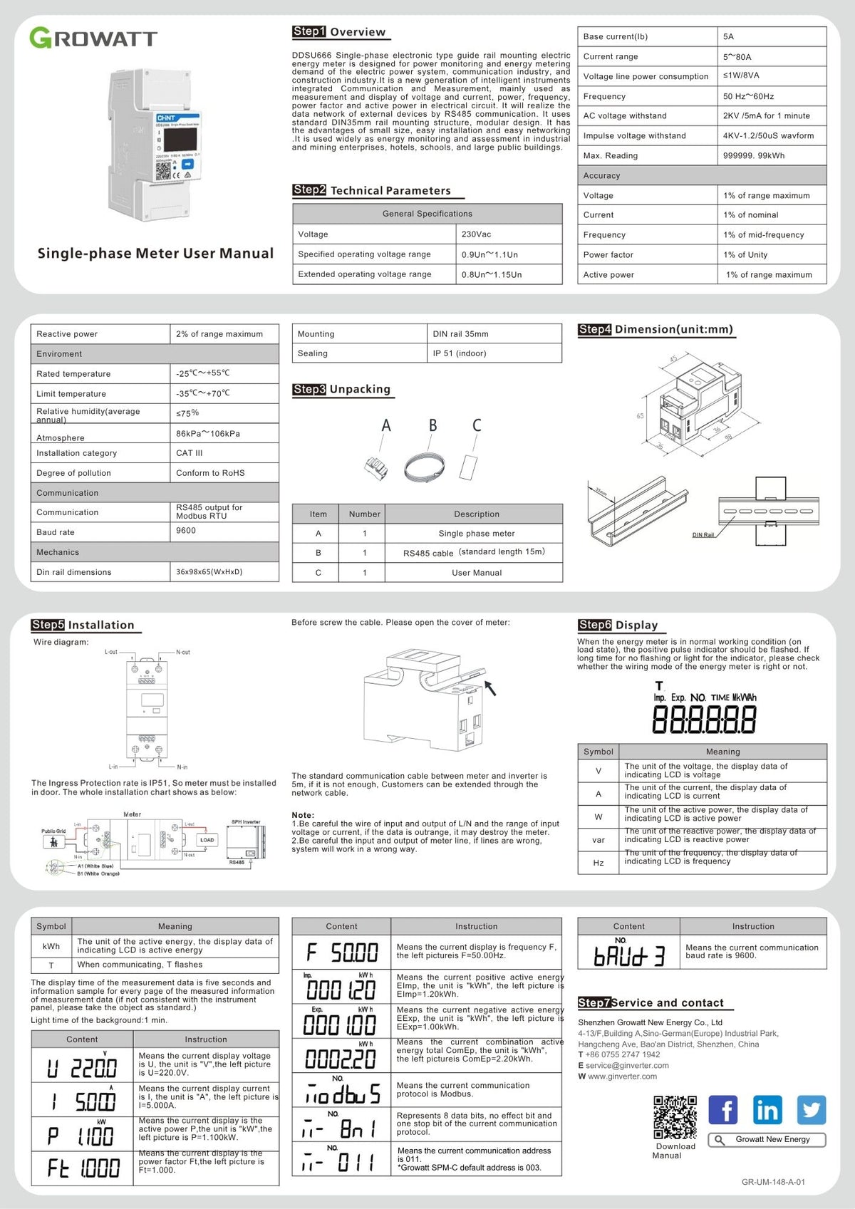 Growatt Smart Meter SPM-C (1-fase)
